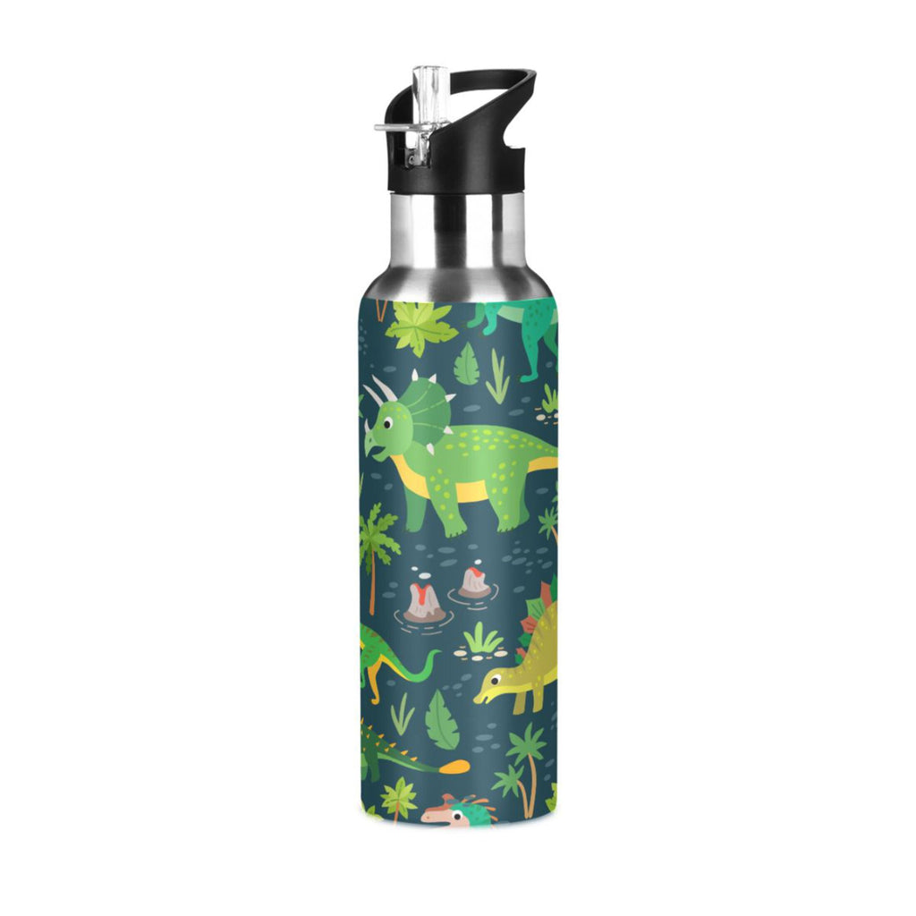 Stainless Steel Insulated Thermos Vacuum Flask Water Bottle with Straw Lid O8312
