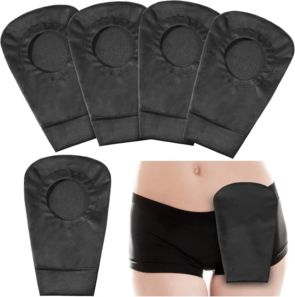 Black 4 Pcs Ostomy Bag Cover Washable Pouch Liner D270