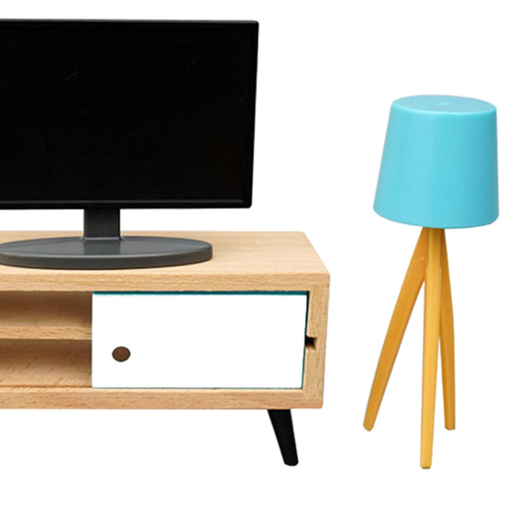 1:12 Scale Mini TV with Television Cabinet Dollhouse Furniture R446