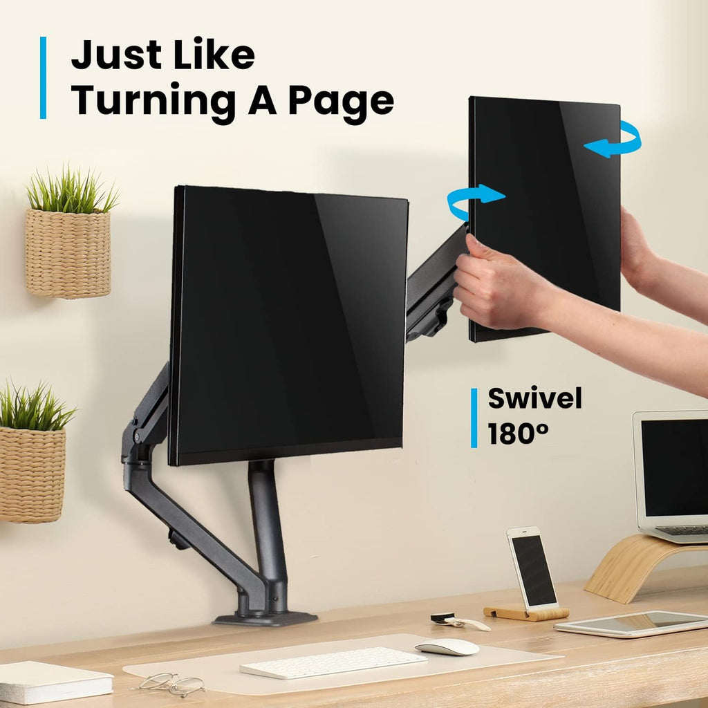 Dual Monitor Arm Desk Mount for 17-27", VESA 75x75mm/100x100mm, Pack of 2 F713715