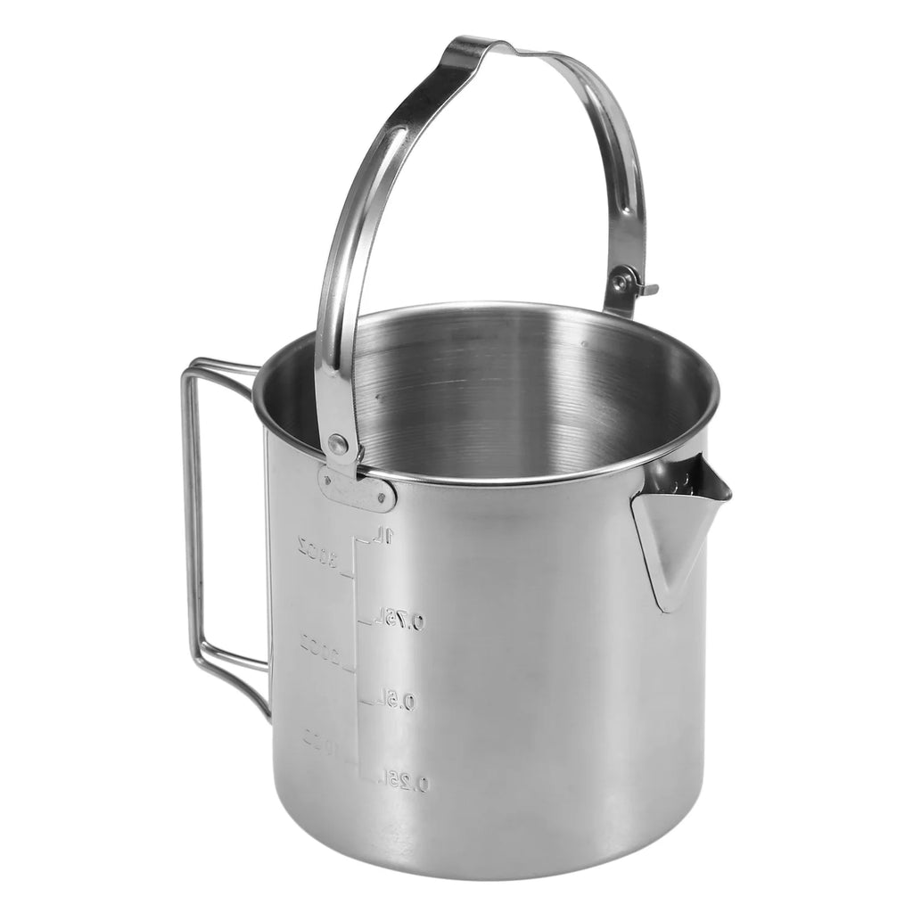 1L Stainless Steel Cooking Kettle with Foldable Handle U98727