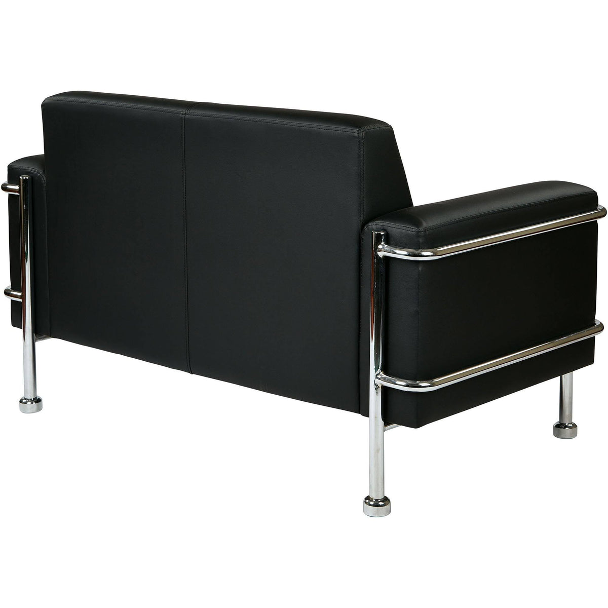 Bonded Leather Love Seat with Chrome Accents Z216
