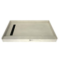 Matte Black Single Threshold Shower Base with Left Drain I302026
