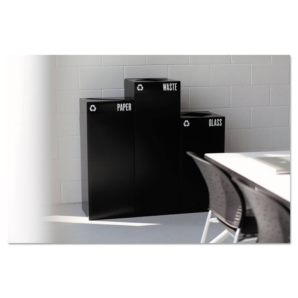 42 gal powder-coated steel black Trash Can Base C77518