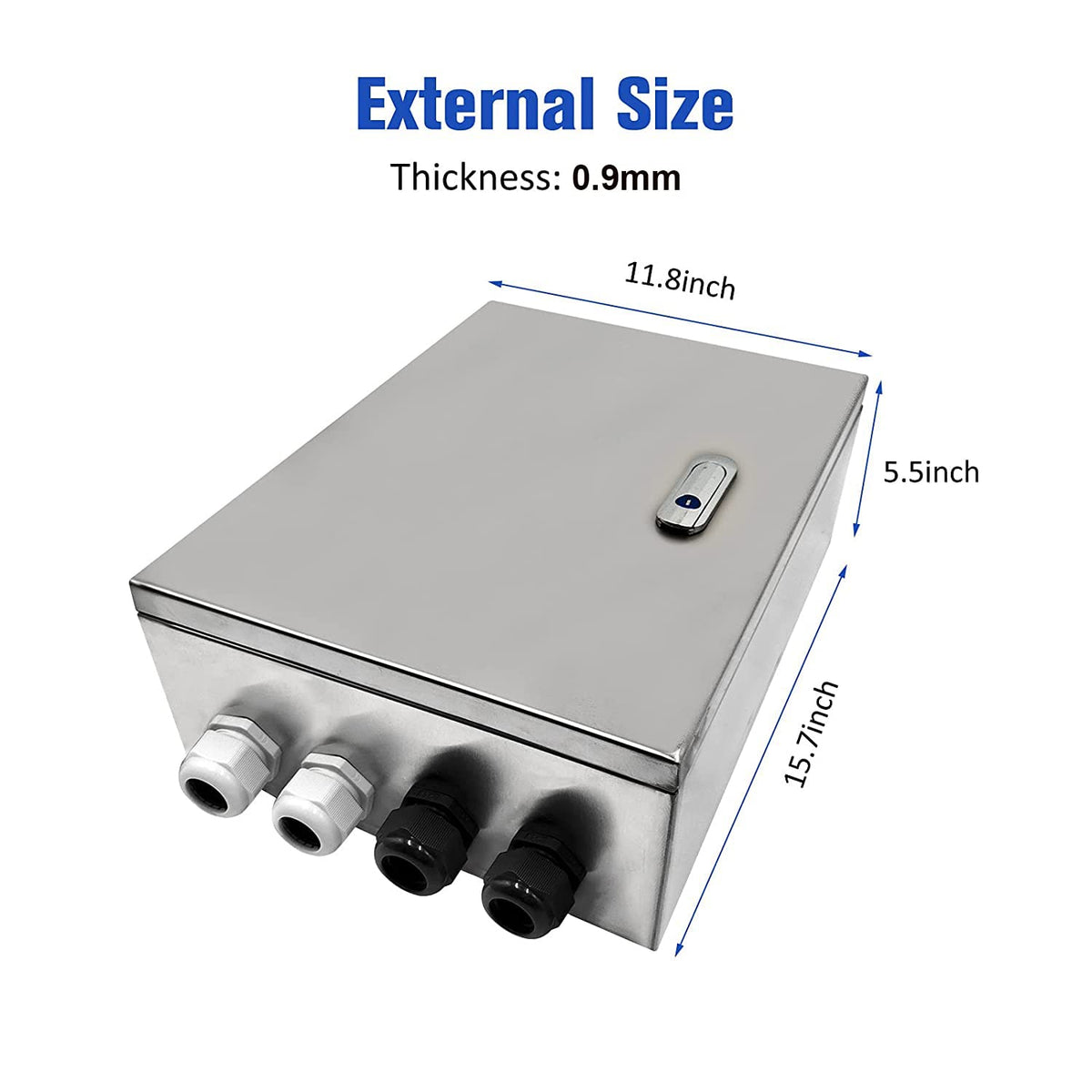 304 Stainless Steel IP65 Waterproof Junction Box with Lock (11.8x 9.8x 5.5) N3213