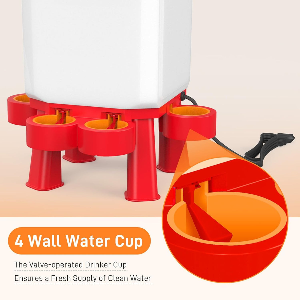 Heated 11L Plastic Poultry Chicken Waterer Y4833