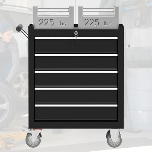 4-Drawer Black Rolling Tool Chest with Wheels L18646