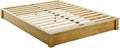 Solid Wood Platform Bed with Wooden Slats, Teak Finish, Full X654