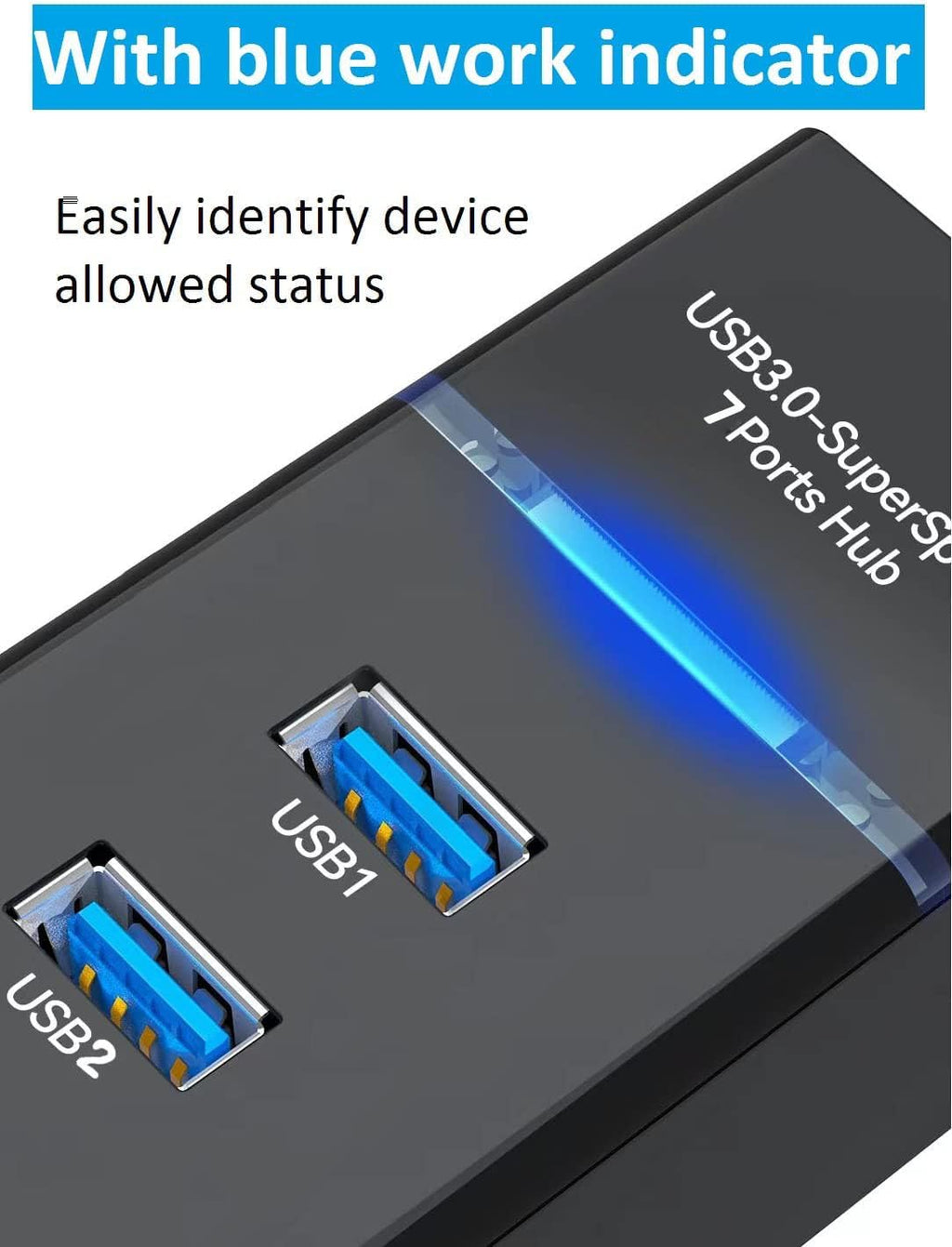 7 Port USB Hub Data Splitter Extender T145