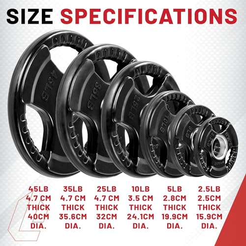 Rubber Coated Olympic Weight Set with Bar and Spring Clips E79895