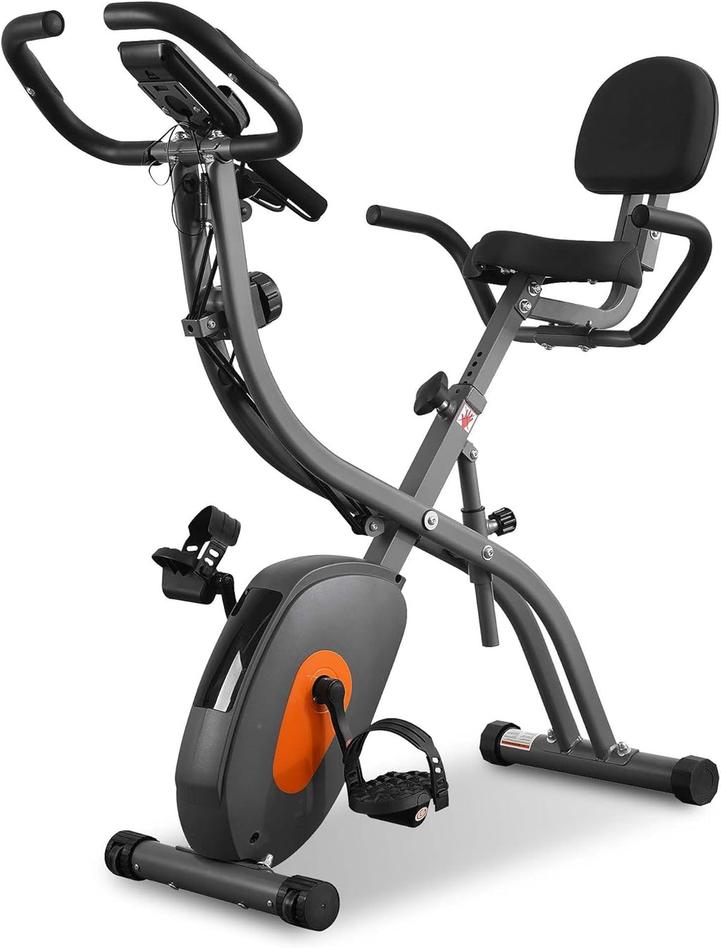 Folding Exercise Bike with Arm Resistance Bands & Pulse Sensor LCD Monitor M961371