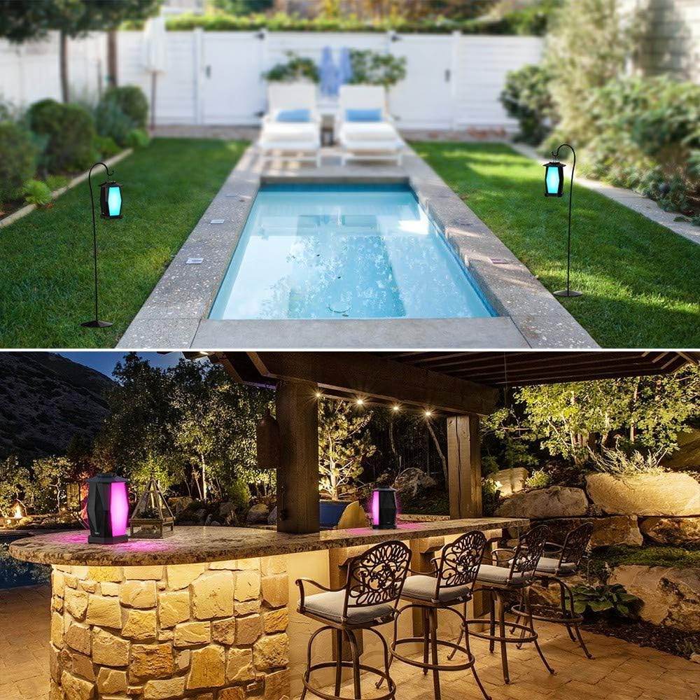 Outdoor Bluetooth Lantern Speakers 2 Pack, 25W Waterproof Wireless with LED Mood Lights, 20H Playtime E1088