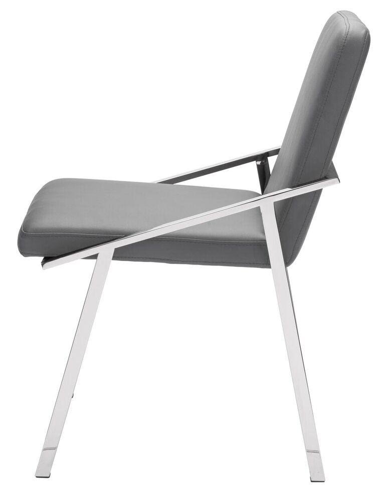 White/Polished Stainless Dining Chair A356