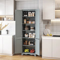 72" H Freestanding Tall Pantry Cabinet with 2 Large Cabinets and Adjustable Shelves F72085