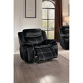 Black Faux Leather Gel Glider Reclining Chair T974202