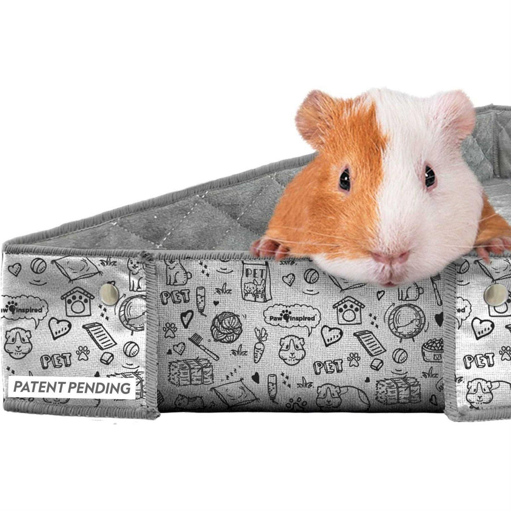 Washable Fleece Guinea Pig Cage Liner & Bedding with Raised Sides E84534
