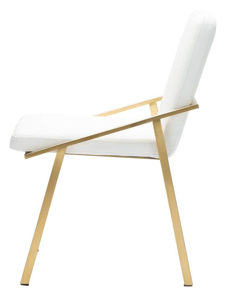 White/Polished Stainless Dining Chair A356