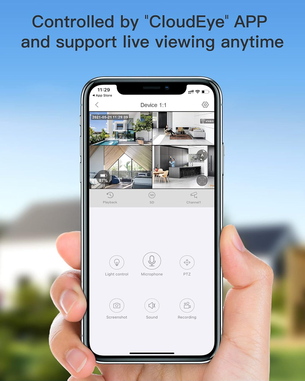 Wireless WiFi Security Camera System with 2 1080P Cameras and Base Station N366