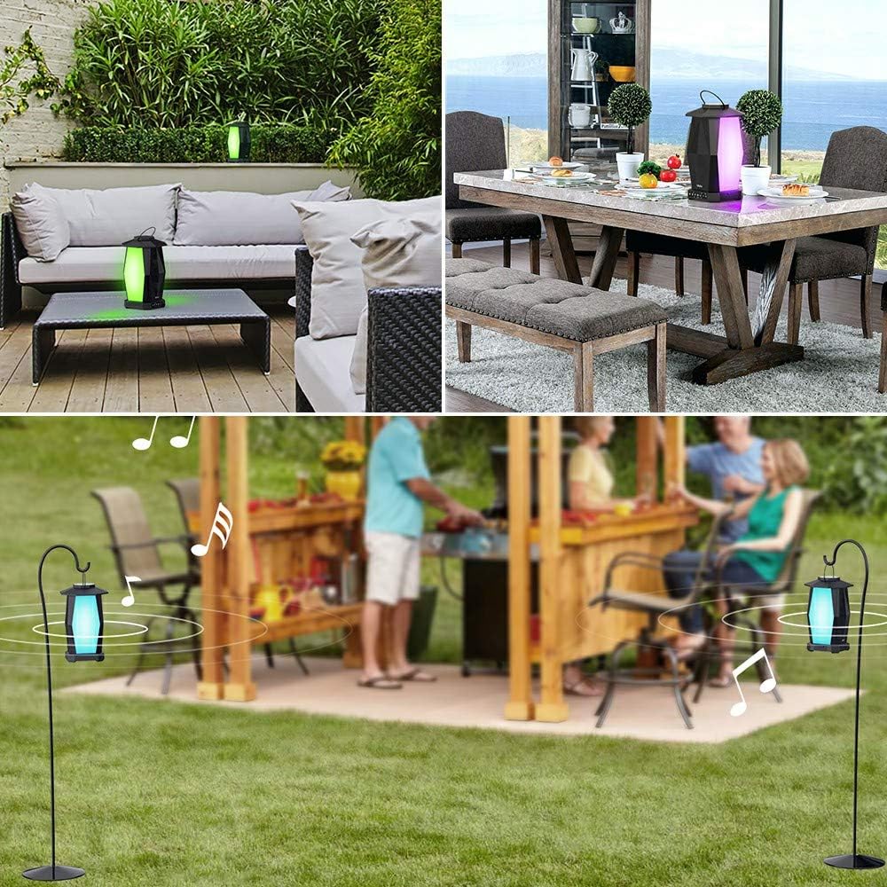 Outdoor Bluetooth Lantern Speakers 2 Pack, 25W Waterproof Wireless with LED Mood Lights, 20H Playtime E1088