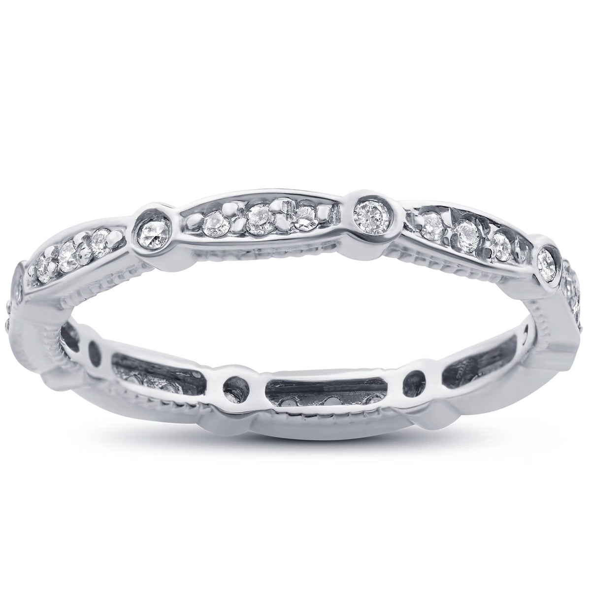 14K White Gold Diamond Eternity Ring P9242