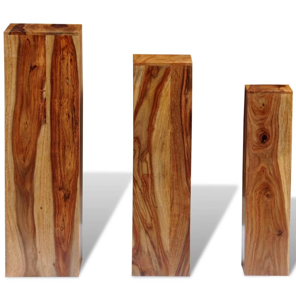 3 Piece Solid Sheesham Wood Stands E526