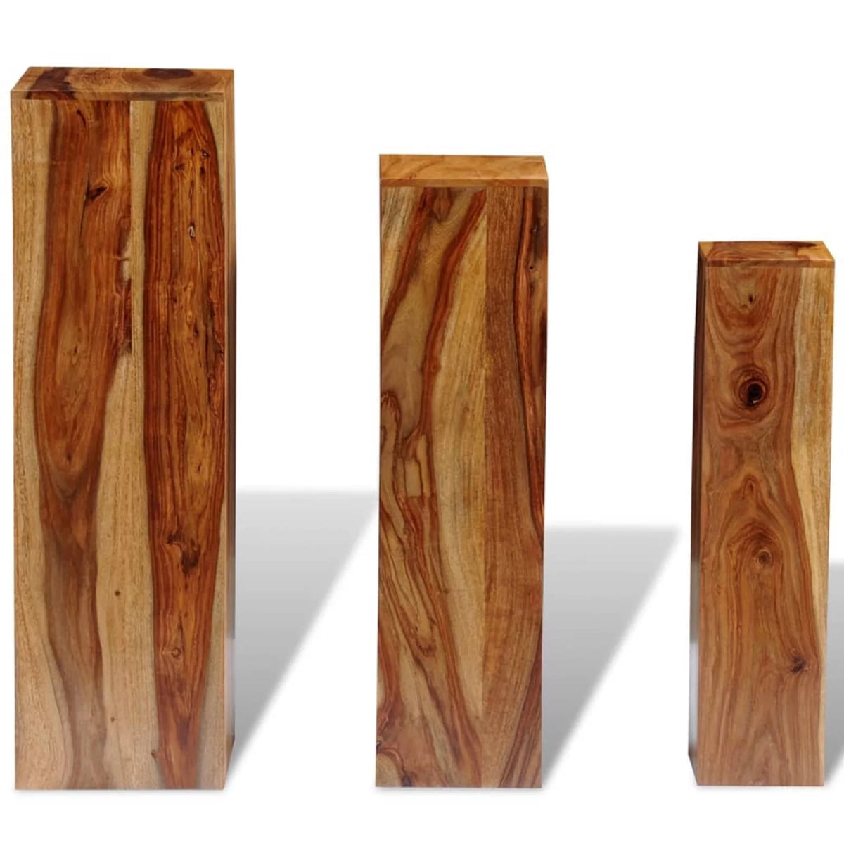 3 Piece Solid Sheesham Wood Stands E526