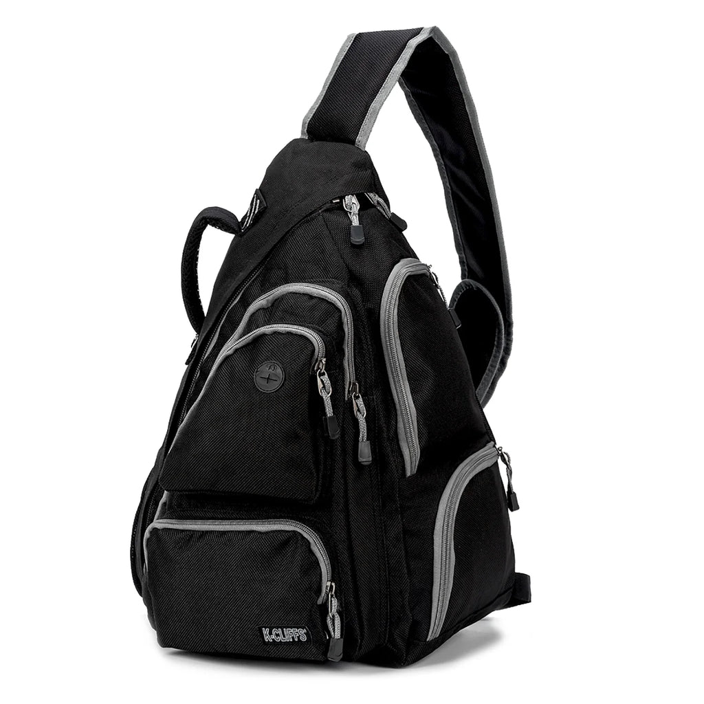 Black Polyester Sling Backpack W424