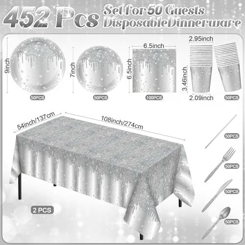 452 Pcs Fall Thanksgiving Tableware Set for 50 Guests V95625