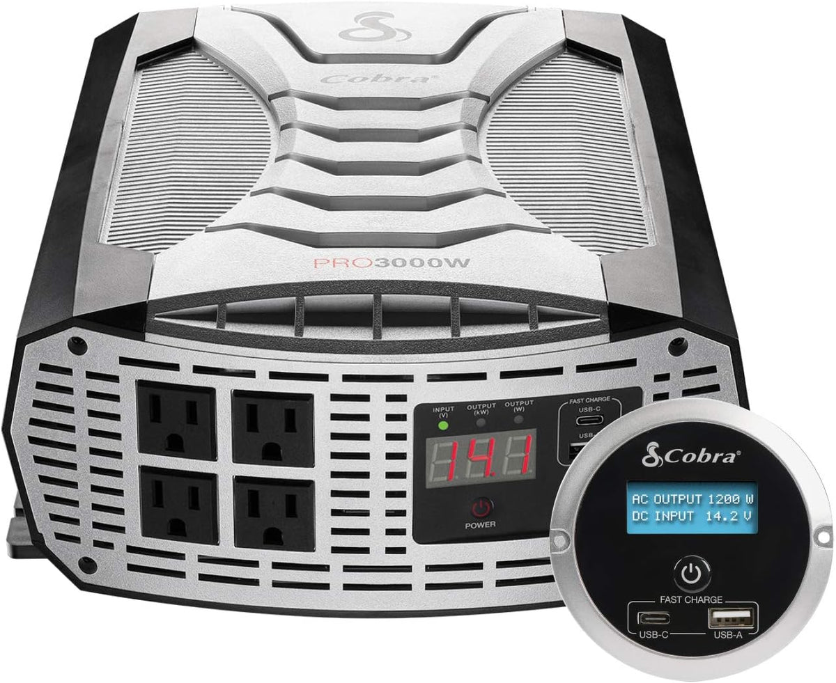 500W Portable Car Power Inverter with 2 AC Outlets and USB Ports H8936