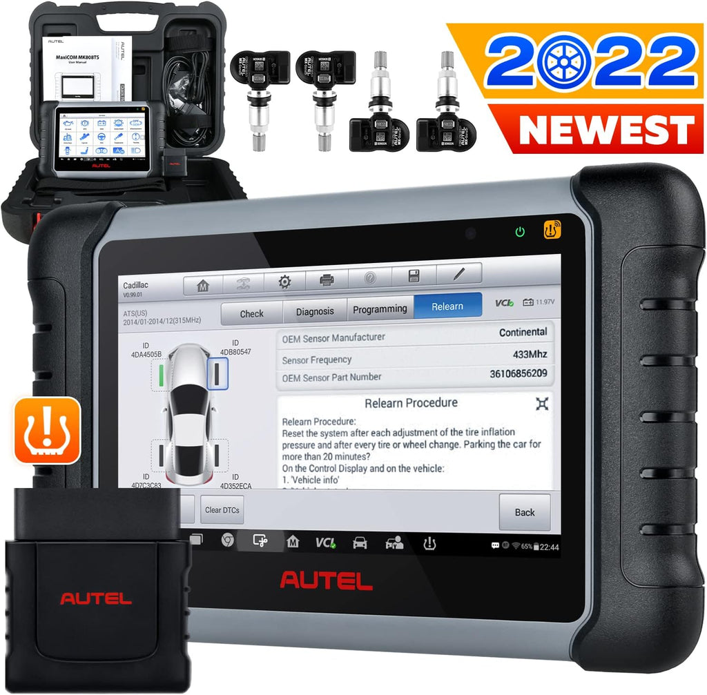 Autel MaxiCOM MK808TS Pro 4PCS 2in1 315/433Mhz TPMS Sensors Diagnostic Scan Tool U3226