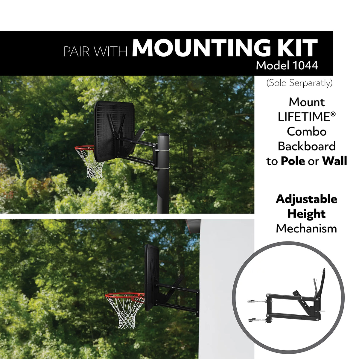Basketball Backboard and Rim Combo 44 inch Polycarbonate Z75354