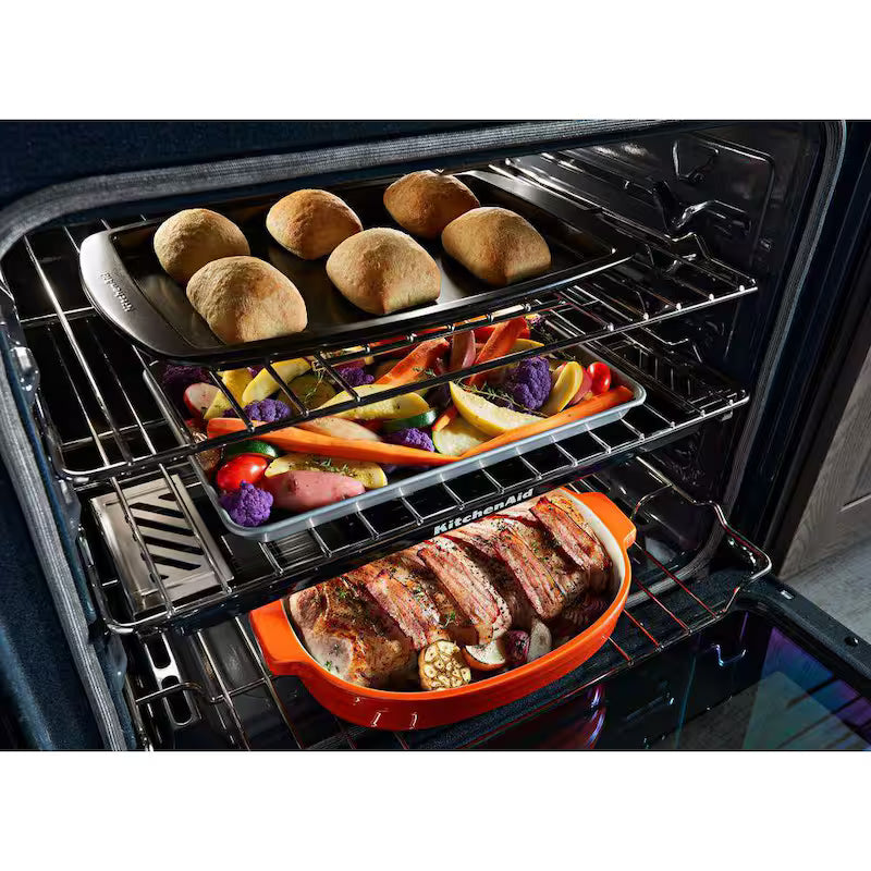 5.8 cu. ft. Slide-In Gas Range in Black Stainless F6308