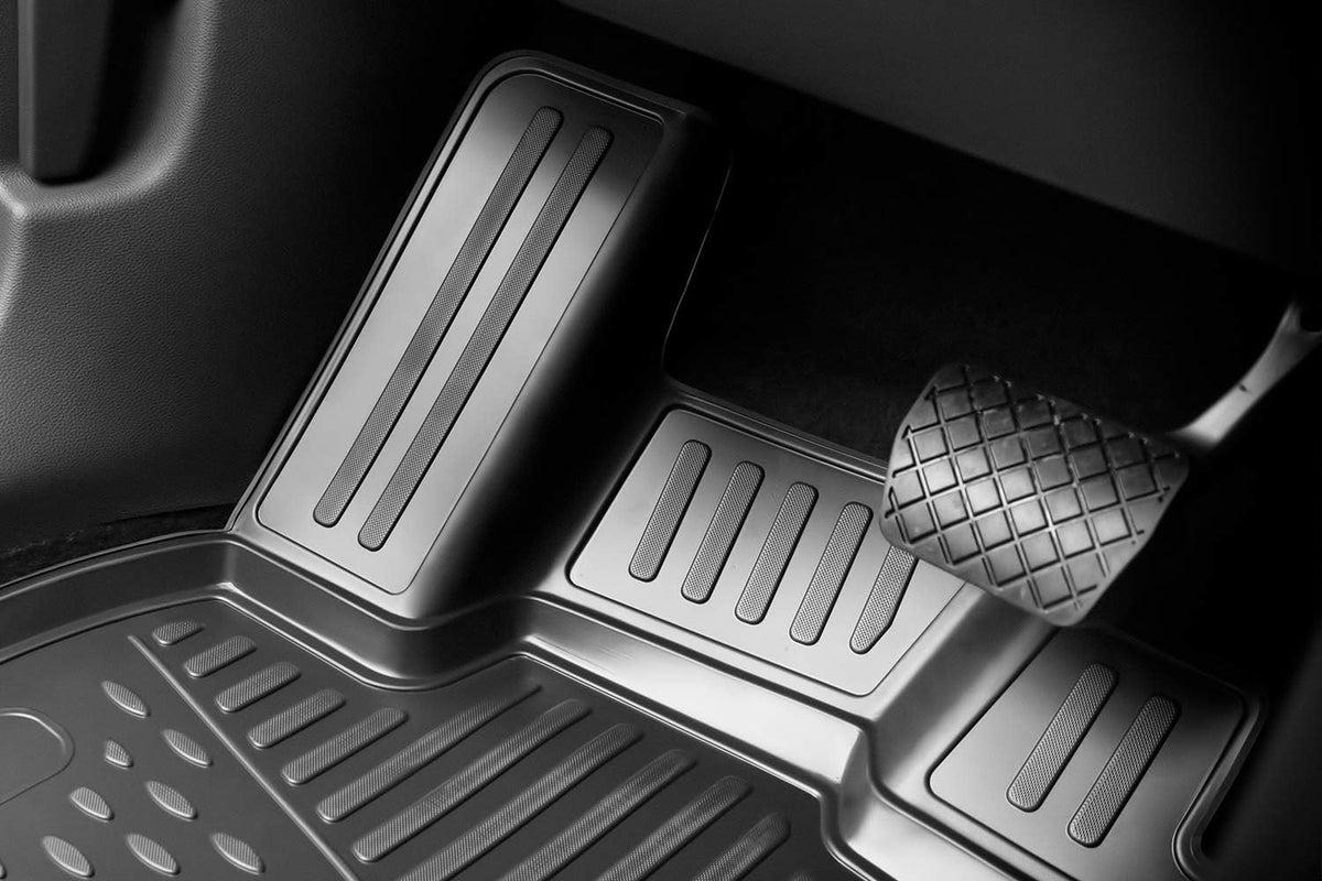 Black Floor Mats Front & 2nd Row Seat Liner Set J993478