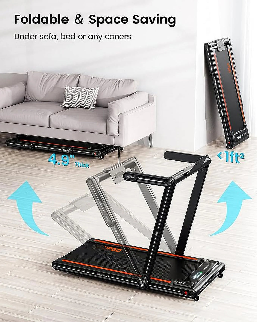 2.5HP Walking Pad Treadmill with Remote Control H6304