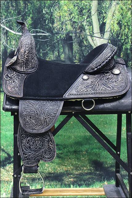 16 in Western Horse Saddle Treeless Trail Barrel Leather E17087