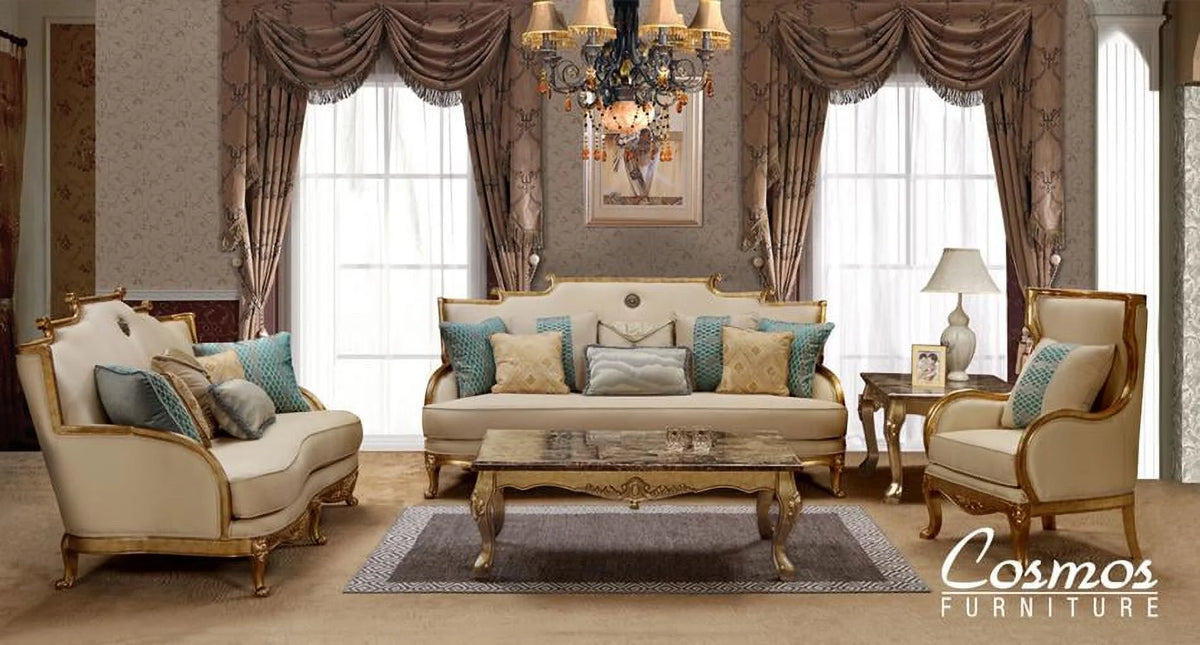 Gold & Light Beige Sofa Set 2Pcs B486869