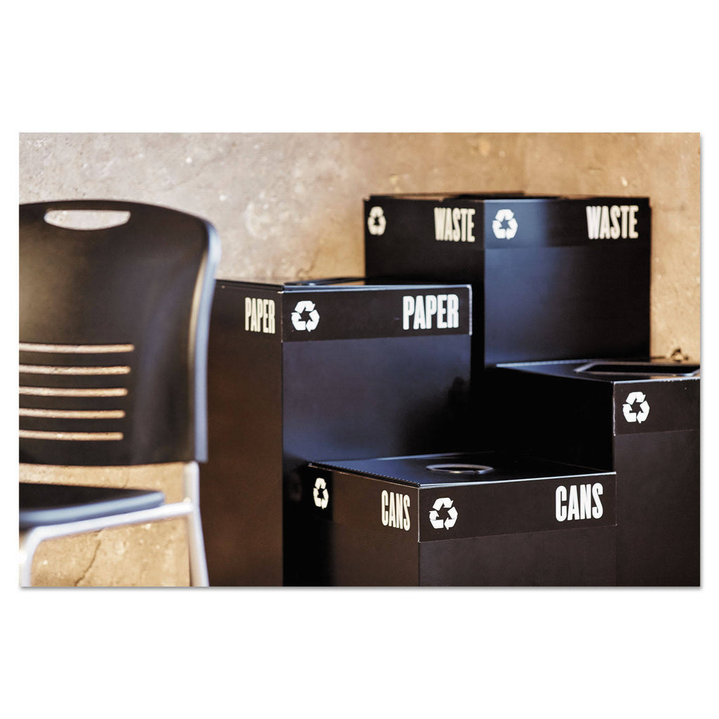 42 gal powder-coated steel black Trash Can Base C77518