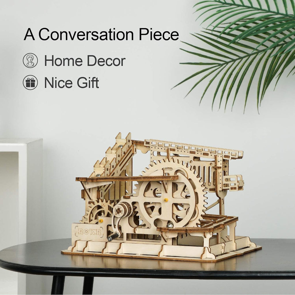 3D Wooden Puzzle Marble Run Model Building Kits Mechanical Puzzle Toy Pack of 2 N1952