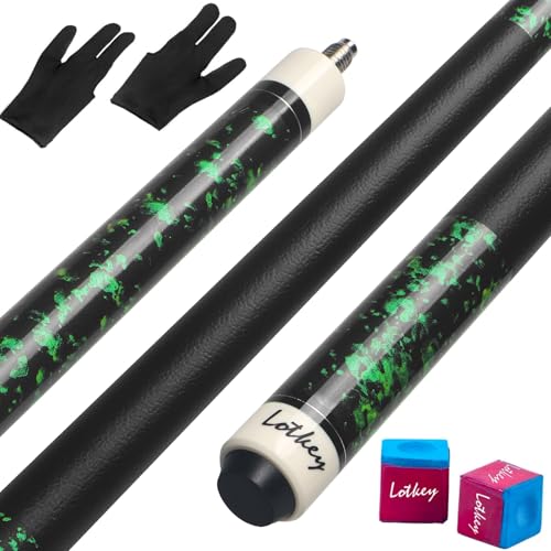 Pool Cue Set of 4, 58'' Canadian Maple, 18-21 oz with Extra 2 Pool Chalks X96017