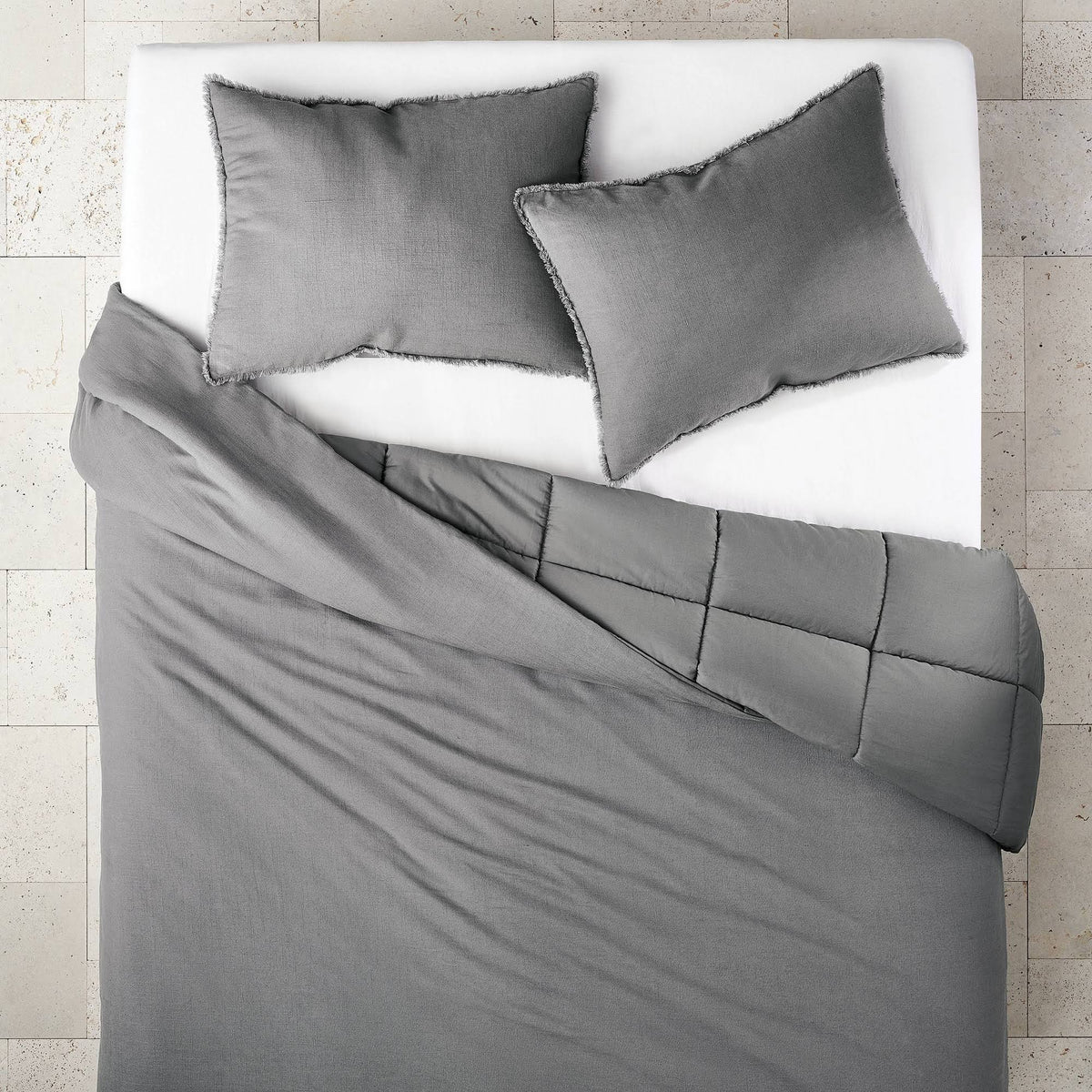Full/Queen Linen Blend Comforter and Sham Set I76419