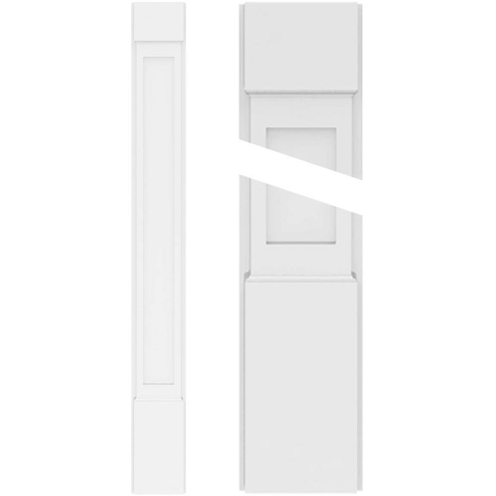9x22W x 120x22H x 2x22P Flat Panel PVC Pilaster (Pair) M320