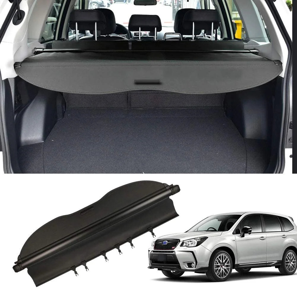 Retractable Cargo Cover for Subaru Forester SUV, Black Rear Trunk Privacy Shade B224