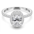 Oval Halo Engagement Ring 14K White Gold Z48426