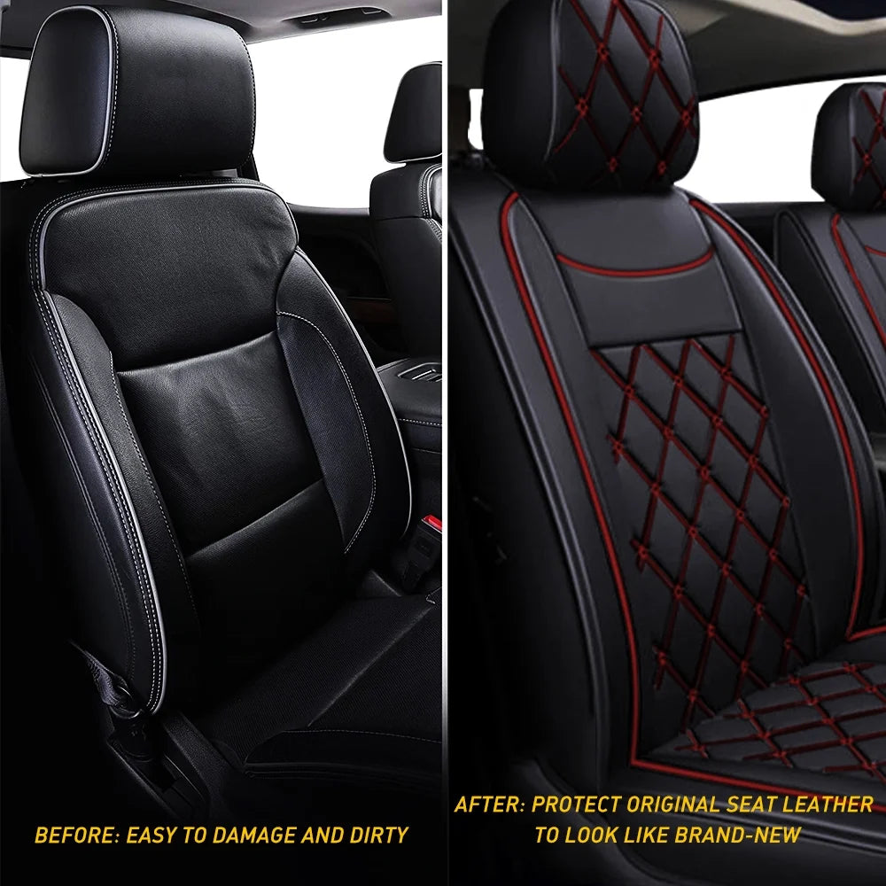 Black-Red Full Set Car Seat Covers X3263