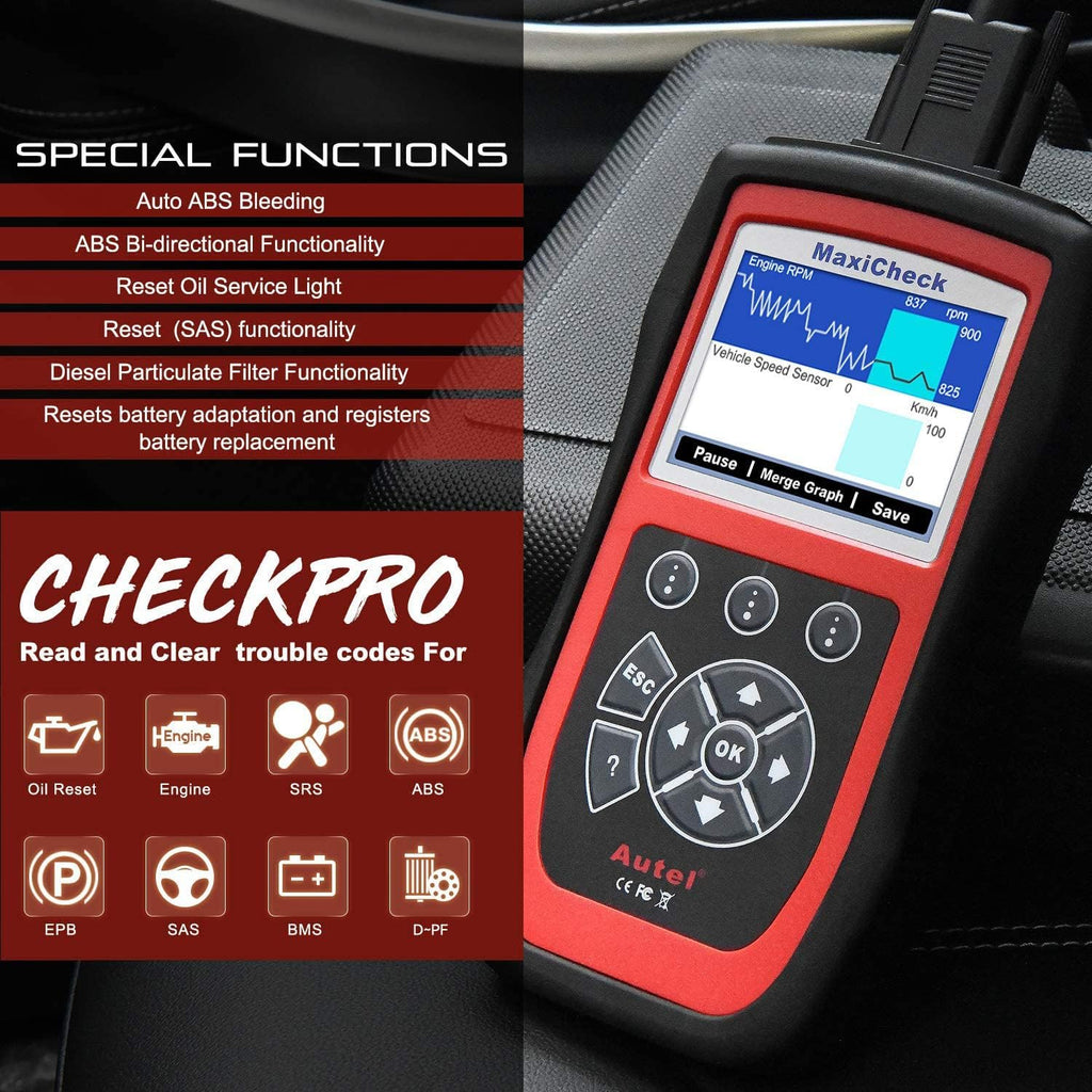 Auto Bleed Scan Tool for ABS Brake Bleeding, OBD2 ABS SRS Diagnostic Scanner O5374