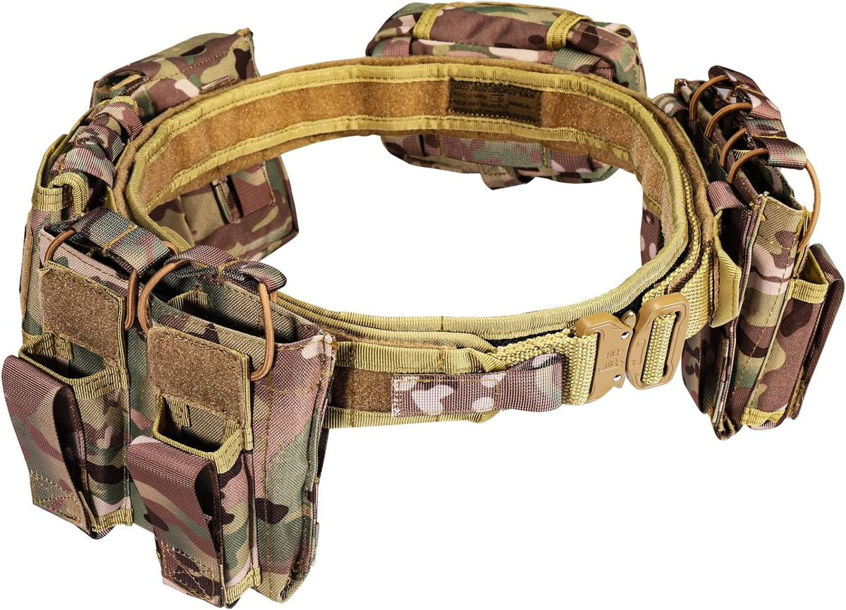 7 in 1 Tactical Modular Duty Belt Set with Pouches G235
