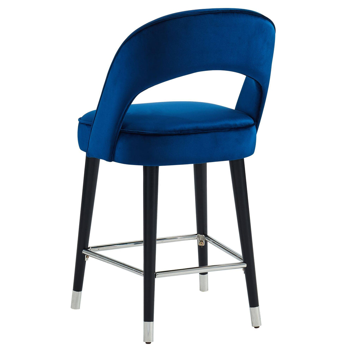 Set of 2 Blue and Black Contemporary Counter Stools W48721