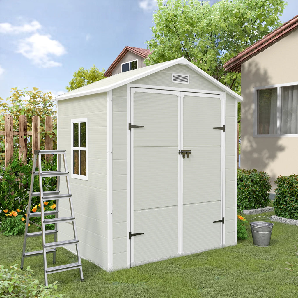 6x4.5 FT Resin Outdoor Storage Shed with Lockable Door F78296