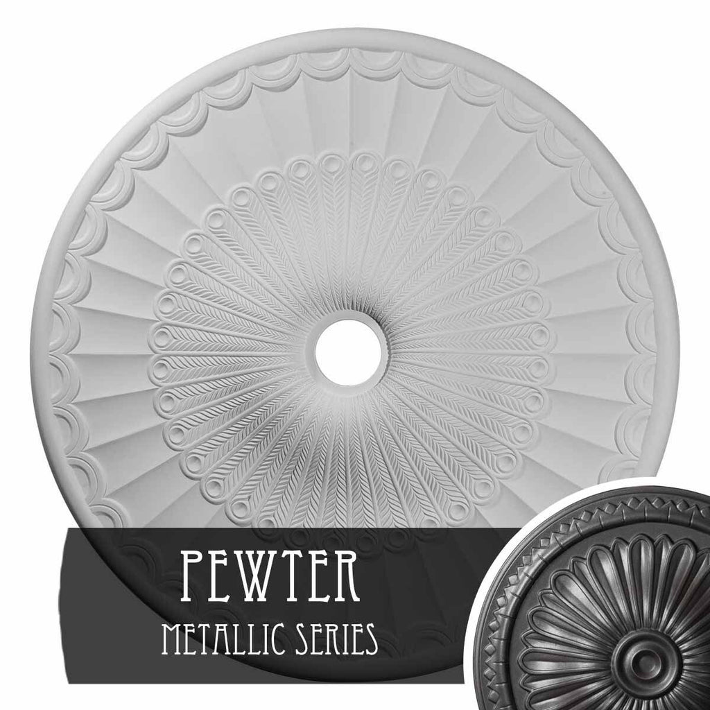 Hand-Painted Pewter Ceiling Medallion L886