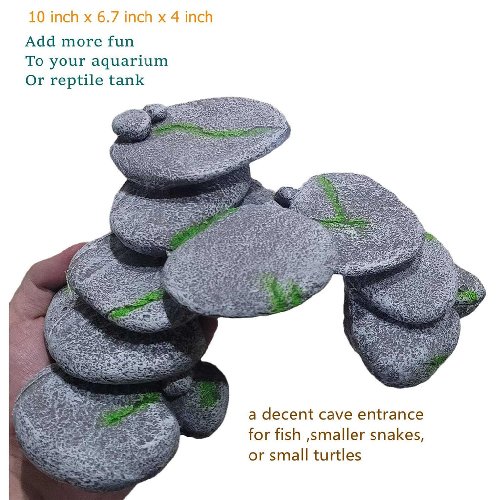 Simulation Cobblestone Aquarium Decoration Hide Cave W30395